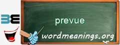 WordMeaning blackboard for prevue